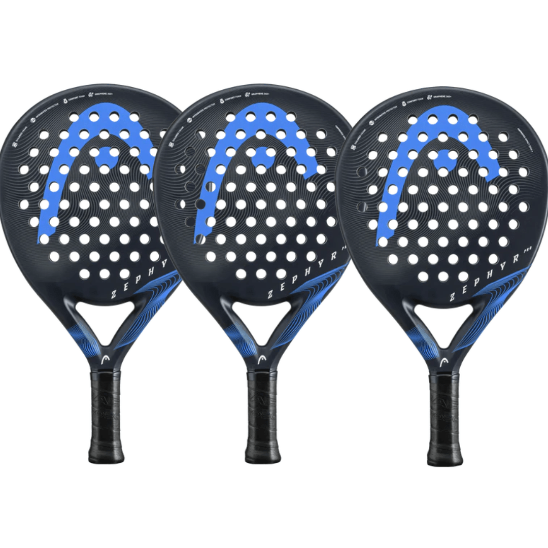 3x Head Padel Racket Zephyr Pro 2023_bk_bl - Padel Outlet HEAD