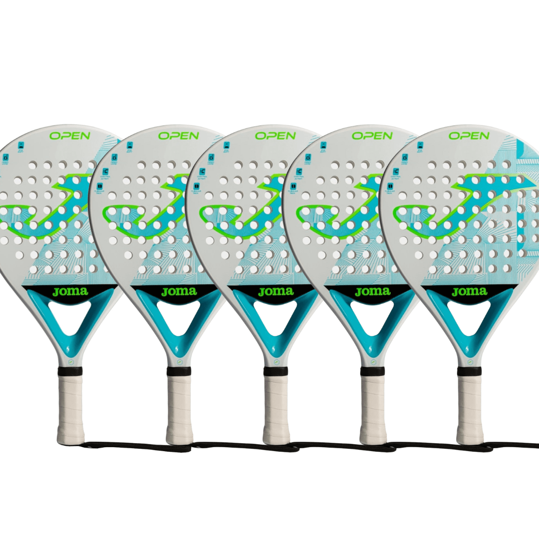 5x Joma Open Padel Racket - Color White Fluor Turquoise - Padel Outlet JOMA