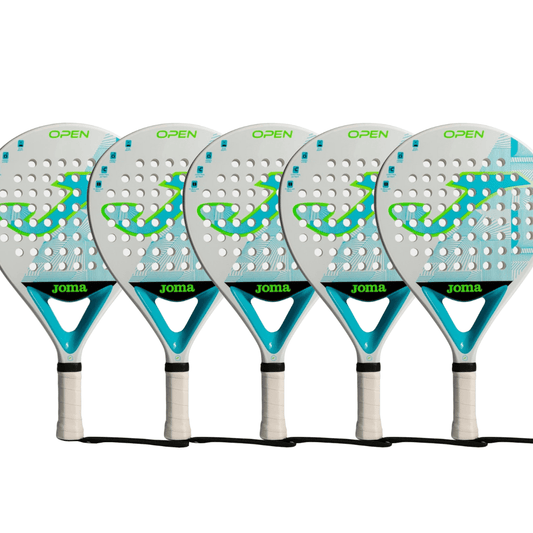 5x Joma Open Padel Racket - Color White Fluor Turquoise - Padel Outlet JOMA