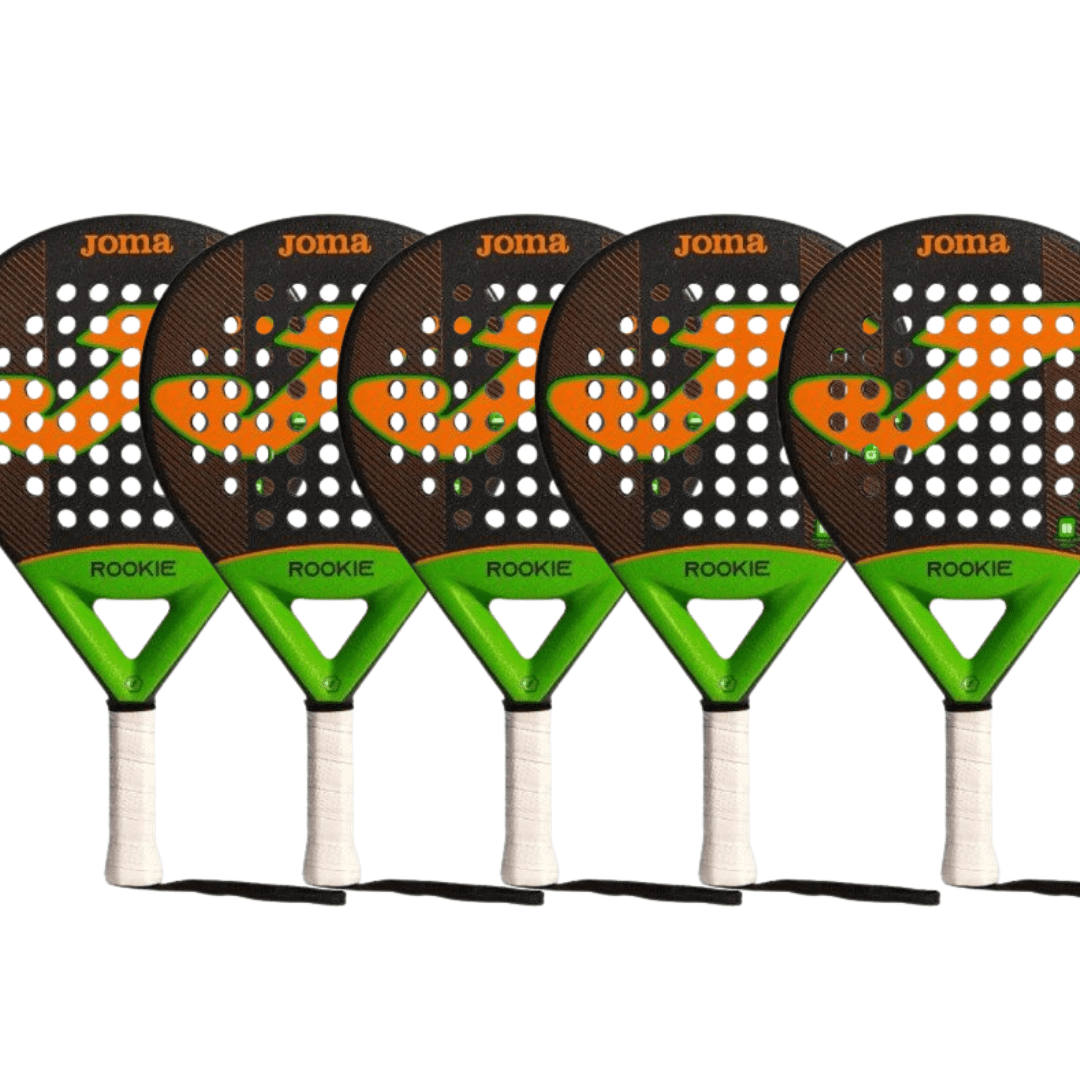 5x Joma Padel Racket Rookie Black Orange - Padel Outlet JOMA