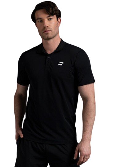 BIKKOA MENS POLO SHIRT NEMBUS BLACK - Padel Outlet BIKKOA