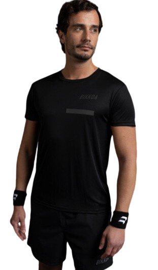 BIKKOA MENS TSHIRT SOLID BLACK - Padel Outlet BIKKOA