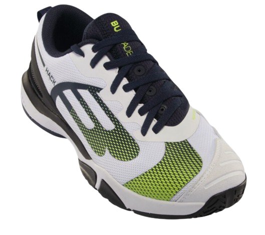 BULLPADEL MENS SHOES HACK HYBRID FLY 221 WHITE/NAVY BLUE SHOES - Padel Outlet BULL PADEL