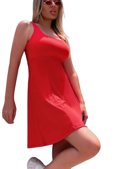 BUNNYE SERENA DRESS CORAL RED - Padel Outlet BUNNYE