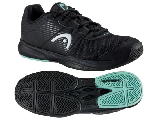 HEAD MENS SHOES REVOLT COURT BLACK/ TEAL - Padel Outlet HEAD