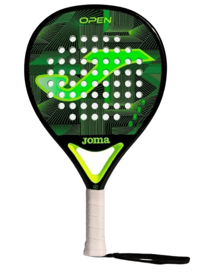 Joma Padel Racket Open Negro Verde Fluor - Padel Outlet JOMA