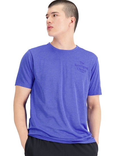 NEW BALANCE MENS TSHIRT IMPACT RUN BLUE - Padel Outlet NEW BALANCE